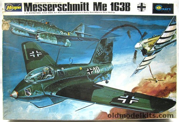 Hasegawa 1/32 Messerschmitt Me-163B Komet Rocket Powered Fighter - (2) JG400 / (1) Training and Prototype, JS087-500 plastic model kit